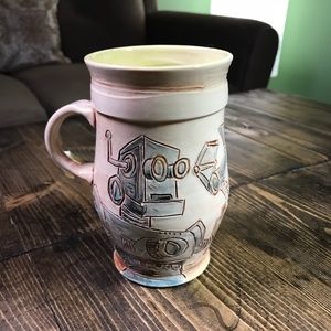 Robot Coffee Mug Handmade 14 oz.
